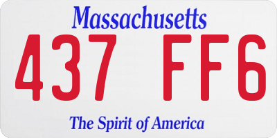 MA license plate 437FF6