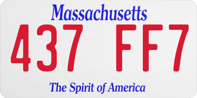 MA license plate 437FF7