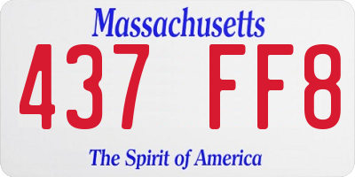 MA license plate 437FF8