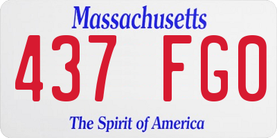 MA license plate 437FG0