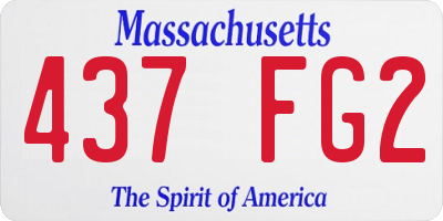 MA license plate 437FG2