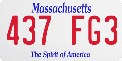 MA license plate 437FG3