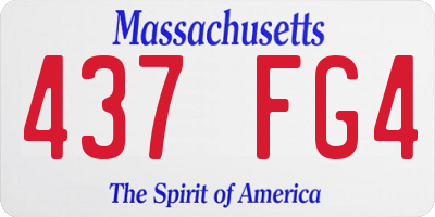 MA license plate 437FG4