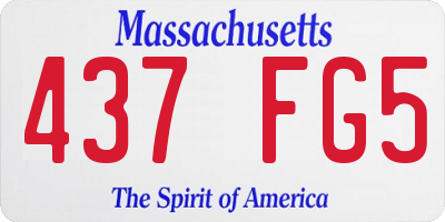 MA license plate 437FG5