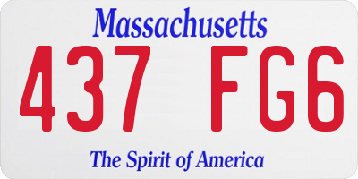 MA license plate 437FG6
