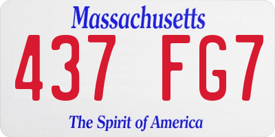 MA license plate 437FG7