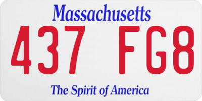 MA license plate 437FG8