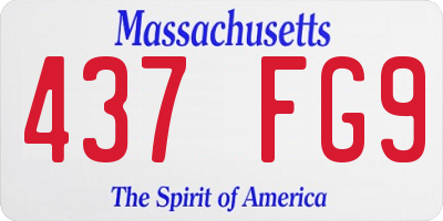 MA license plate 437FG9