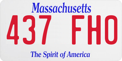 MA license plate 437FH0