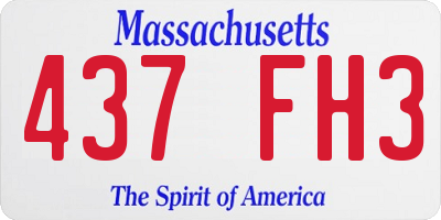 MA license plate 437FH3