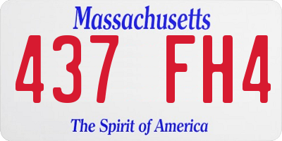 MA license plate 437FH4