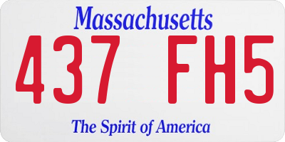 MA license plate 437FH5