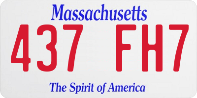 MA license plate 437FH7