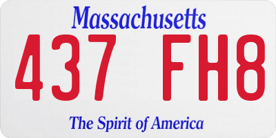 MA license plate 437FH8