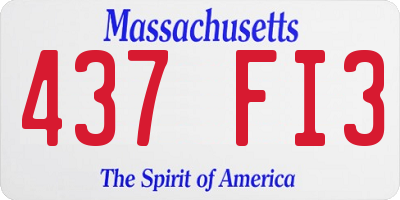 MA license plate 437FI3