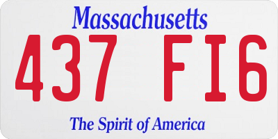 MA license plate 437FI6