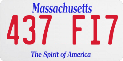 MA license plate 437FI7