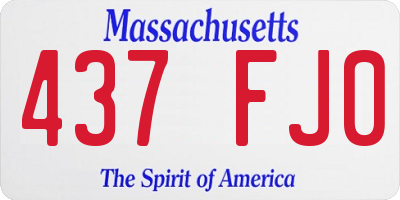 MA license plate 437FJ0