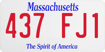 MA license plate 437FJ1
