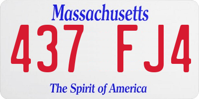 MA license plate 437FJ4