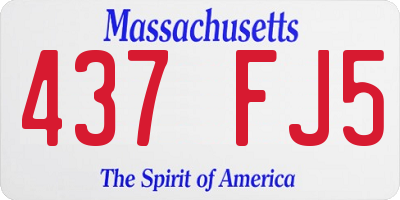 MA license plate 437FJ5