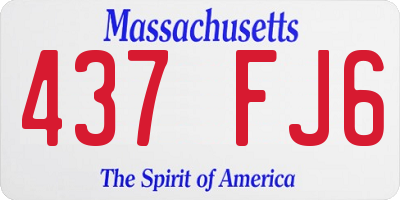 MA license plate 437FJ6