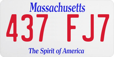 MA license plate 437FJ7