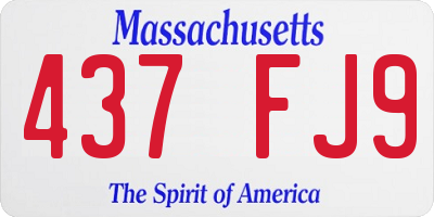 MA license plate 437FJ9