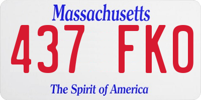 MA license plate 437FK0