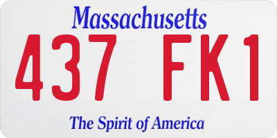 MA license plate 437FK1