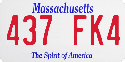 MA license plate 437FK4