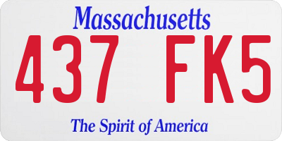 MA license plate 437FK5