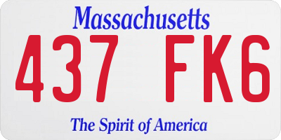 MA license plate 437FK6