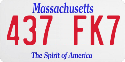 MA license plate 437FK7