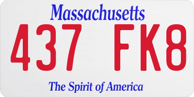 MA license plate 437FK8