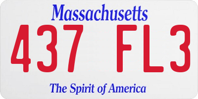 MA license plate 437FL3