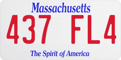 MA license plate 437FL4