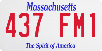 MA license plate 437FM1