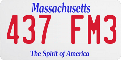 MA license plate 437FM3