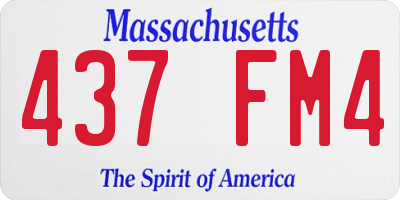 MA license plate 437FM4