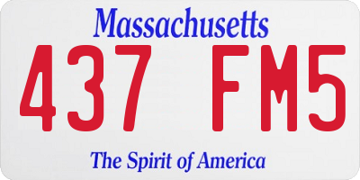 MA license plate 437FM5