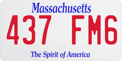 MA license plate 437FM6