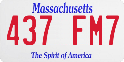 MA license plate 437FM7