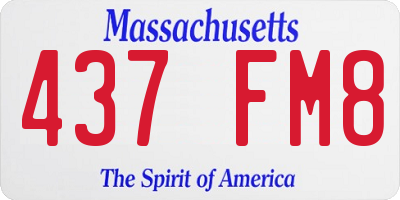 MA license plate 437FM8