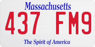 MA license plate 437FM9