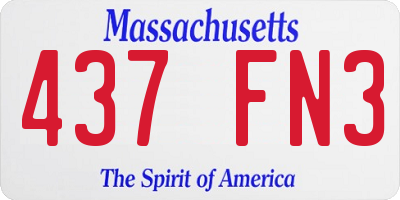 MA license plate 437FN3