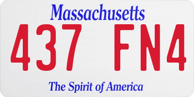 MA license plate 437FN4