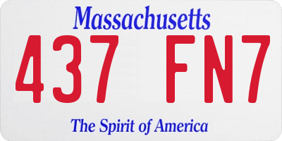 MA license plate 437FN7