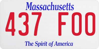 MA license plate 437FO0