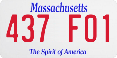 MA license plate 437FO1